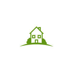 Sticker - House abstract real estate logo icon isolated on transparent background