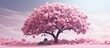 Custom wallpaper with 3D tree and pink flower background for digital printing
