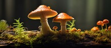 Enchanting Mushrooms In The Woods