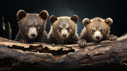 Wall Mural - brown bear cub HD 8K wallpaper Stock Photographic Image 