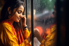 Vibrant The Sense Of Longing And Introspection That Often Accompanies Watching The Rain Through A Window, Where The Rain Becomes A Metaphor For One's Inner Thoughts And Emotions