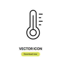 Poster - Temperature icon vector. Linear-style sign for mobile concept and web design. Temperature symbol illustration. Pixel vector graphics - Vector