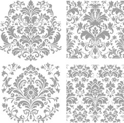 Wall Mural - damask set vector