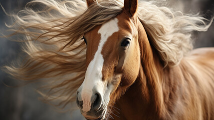 Wall Mural - portrait of a horse HD 8K wallpaper Stock Photographic Image 