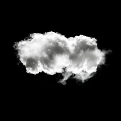 Single cloud isolated over black background, 3D illustration