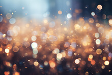 Gold And Silver Bokeh Sparkle Abstract Metallic Background 