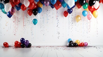 Wall Mural - A room filled with lots of balloons and confetti