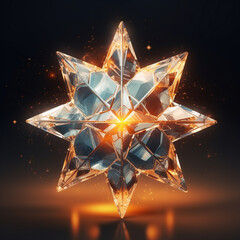 Wall Mural - a beautiful 3d star shaped render with light effects, in the style of crystalcore