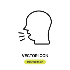 Poster - Cough icon vector. Linear-style sign for mobile concept and web design. Cough symbol illustration. Pixel vector graphics - Vector
