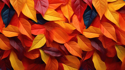 Wall Mural - Yellow and Orange Colorful Autumn Fall Leaves Background
