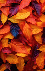 Wall Mural - Yellow and Orange Colorful Autumn Fall Leaves Background