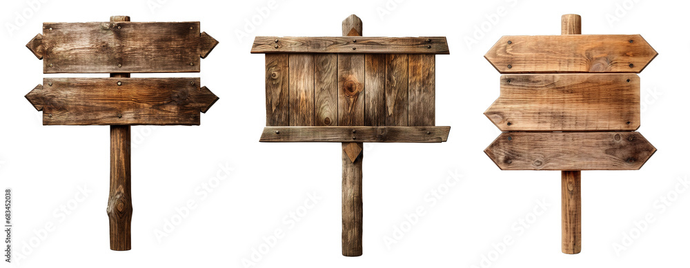 Blank empty wooden rustic signage sign board signpost post wood on ...