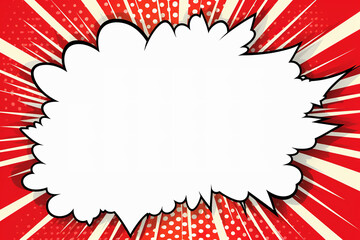 Blank white pop art speech bubble in retro comic style with space for text professional photoshoot