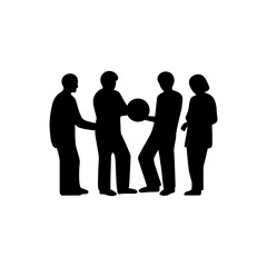 Wall Mural - A group of friends playing icon - Simple Vector Illustration