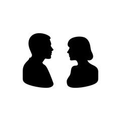 Wall Mural - Two people talking icon - Simple Vector Illustration