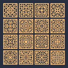 Sticker - laser cut square coaster vector illustration design bundle	