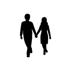 Poster - Walking hand-in-hand icon - Simple Vector Illustration