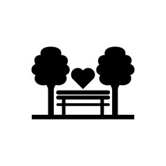 Poster - Love bench in a park icon - Simple Vector Illustration