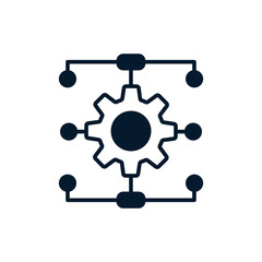 Algorithm concept. Vector linear icon isolated on white background.