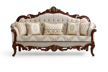 Wall Mural - Classic sofa isolated on white background . front view