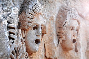 Wall Mural - Bas-relief in the Myra ancient city. Turkey. Antalya Province. Outside. Ruins.