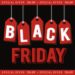 Sticker - Black friday sale background Vector