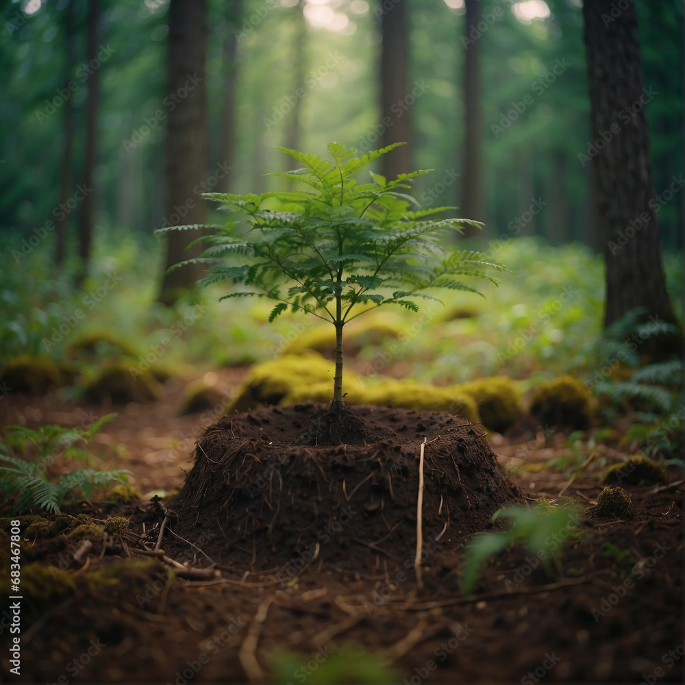 Foto de Stock Family tree planting ceremony, Forest memorial for a