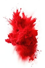 Wall Mural - A vivid red cloud of paint against a clean white background. Perfect for adding a pop of color to any design project.