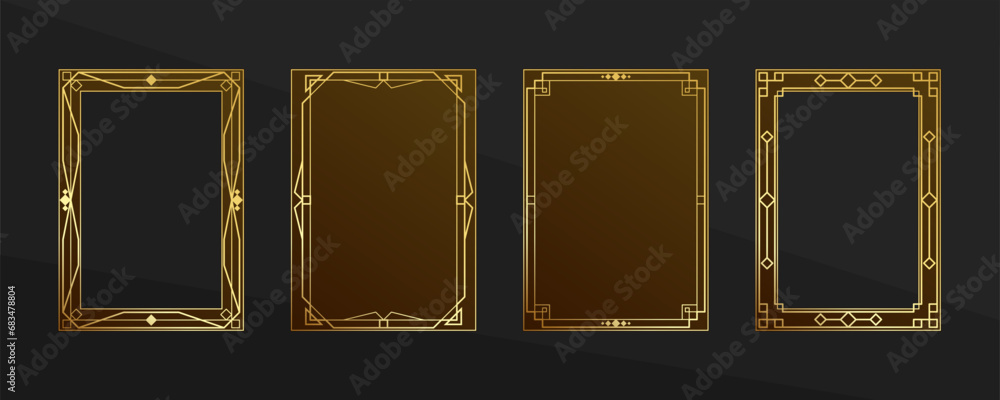 Gold frame engraving, gold frame template. Isolated vector set ...