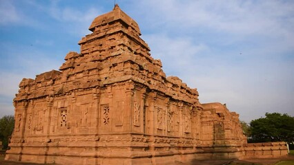 Wall Mural - Cinematic view of ancient Sangameshwara temple (Unesco world heritage site) at Pattadakal,Karnataka,India.