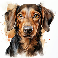 Wall Mural - watercolor Dachshund clipart, Generative Ai