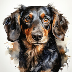 Wall Mural - watercolor Dachshund clipart, Generative Ai