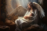 Fototapeta  - Angel Praying Background