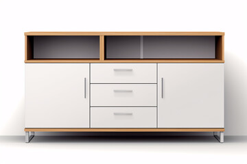 An individual office cabinet, standing alone on a white backdrop, is displayed.