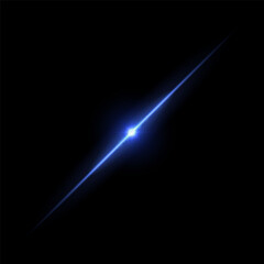 Wall Mural - a blue, bright star flashes with luminous rays. radiant blur with glare effect.