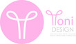 Minimalist uterus icon, Yoni symbol on white background