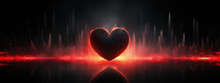 A Heart In A Vivid Audio Wave, Pulsating With The Beats Of A Valentine's Day Music Playlist.