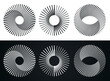 Spiral abstract circle set. vector illustration design graphic spiral electro waves
