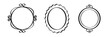 © Богдан Скрипник - Mirror hand drawn round frames. Oval and round line border