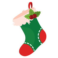 Sticker - Colored christmas socks icon Vector