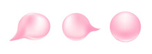 Bubblegum Inflated Pink 3d Isolated. Bubble Gum Balloon