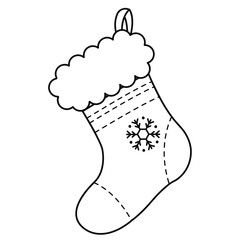 Poster - Outline of a christmas sock icon Vector