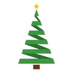 Poster - Colored christmas tree icon Vector