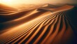 Sand dunes with gentle ripples shaped by the wind. Highlighted by warm tones and shadows. All within a serene and undulating landscape.