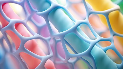 Porous structure. Organic material. Macrostructural design. Plastic lattice structure. Illustration for banner, poster, cover, brochure or presentation.