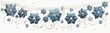 Garland of snowflakes, frozen crystals, frost flowers, ice beads, winter cold snow and iced stars, winter and christmas symbol pattern, new year design, holiday season, page border, blue and white art