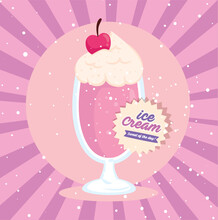 Fast Food Poster With Sweet Milkshake