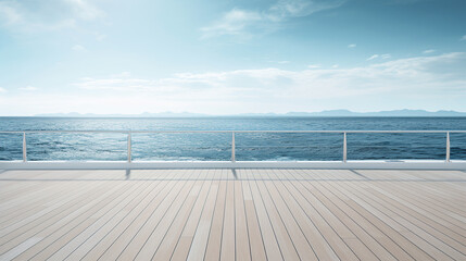 Wall Mural - deck of a super yatch looking out to sea, AI Generative.