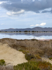 Wall Mural - country south coast landscape lake mountains and clouds