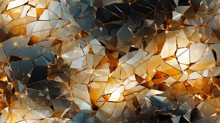 Wall Mural - a seamless tile of abstract white and gold luminous pattern. generative ai.